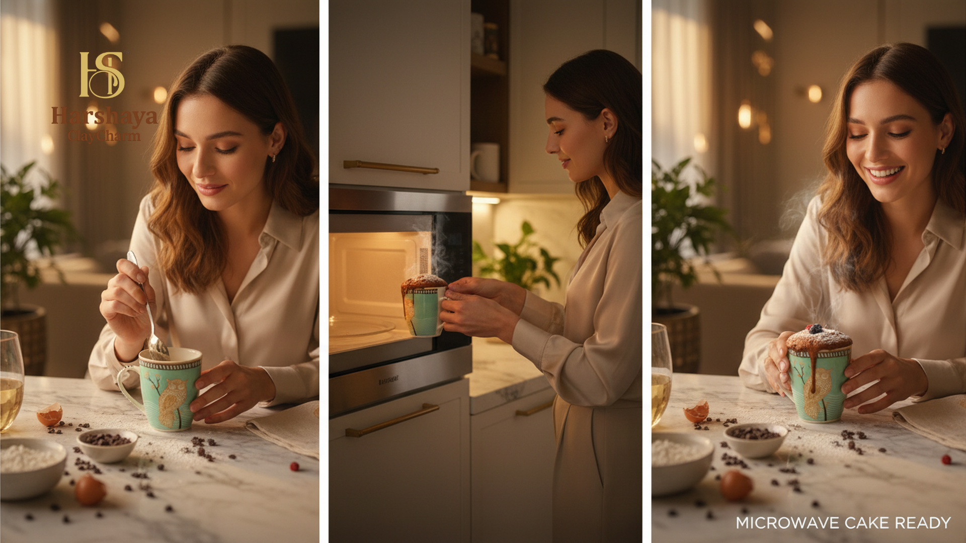 Mystic Owl Coffee Mug Set India mint green porcelain owl mug placed on kitchen table during home baking and cake preparation