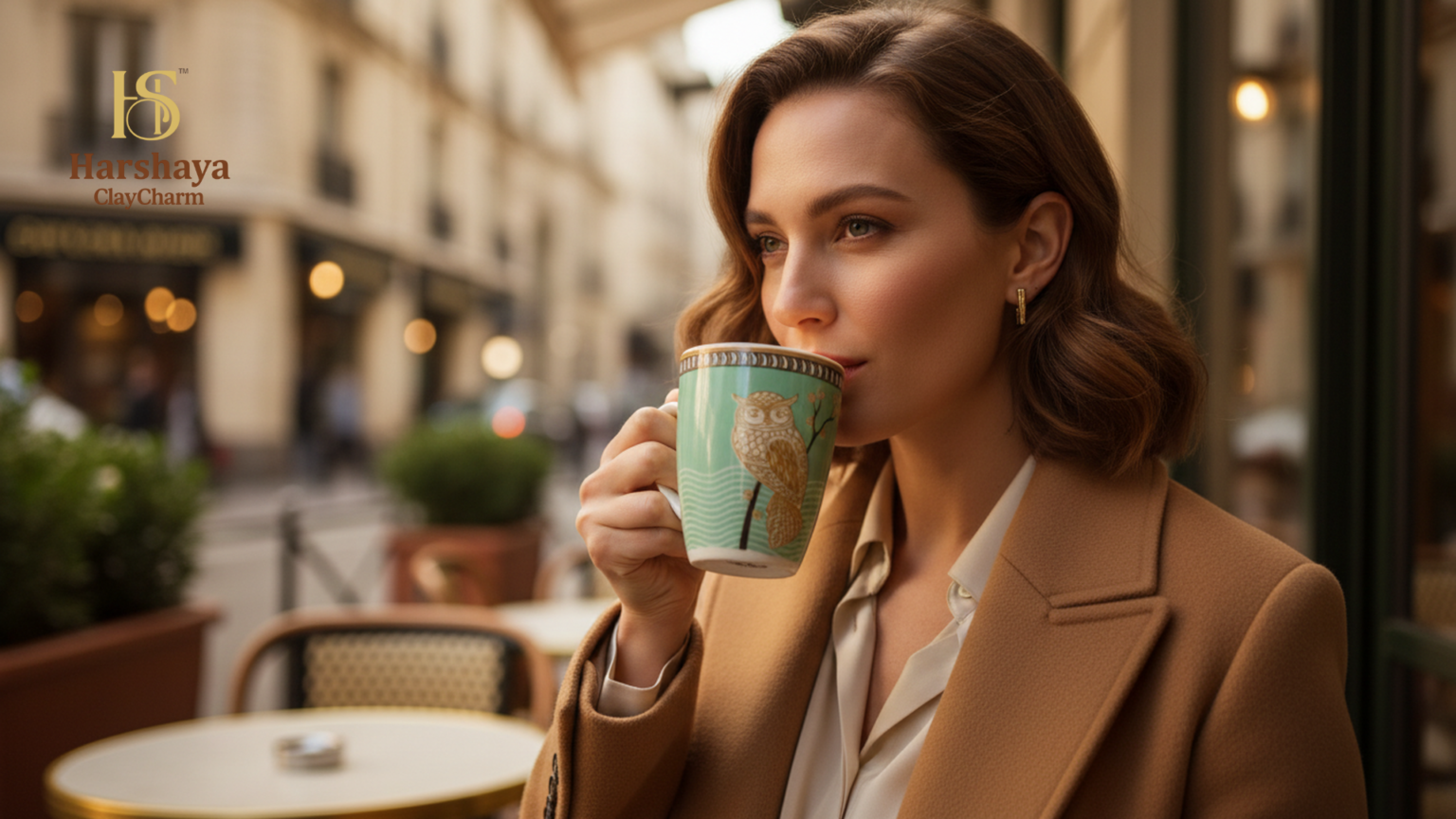 Mystic Owl Coffee Mug Set India premium porcelain 2pcs