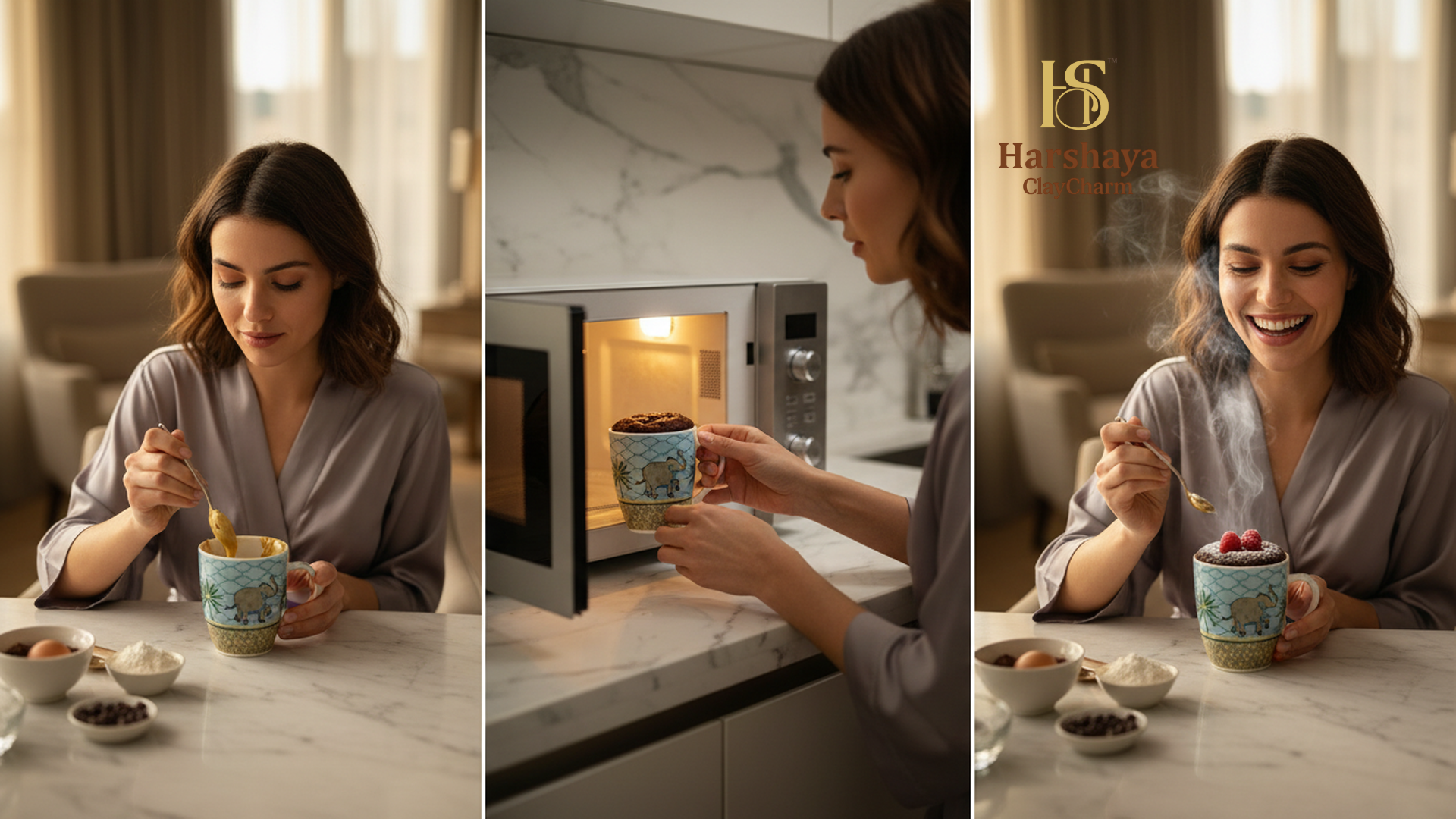 Elephant Design Coffee Mug Set India Golden Safari 2pcs lifestyle usage premium porcelain coffee mug elegant daily coffee experience